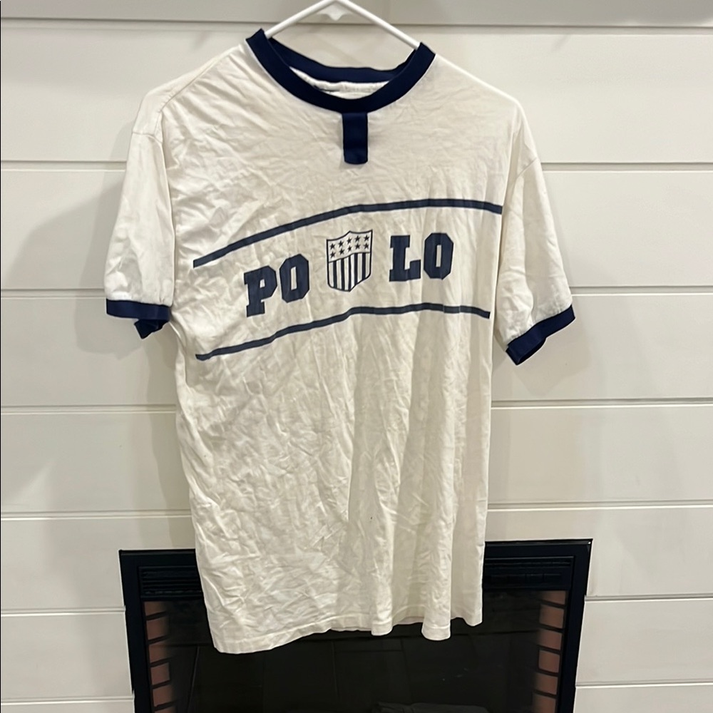 Polo by Ralph Lauren White and Navy Men's Shirt